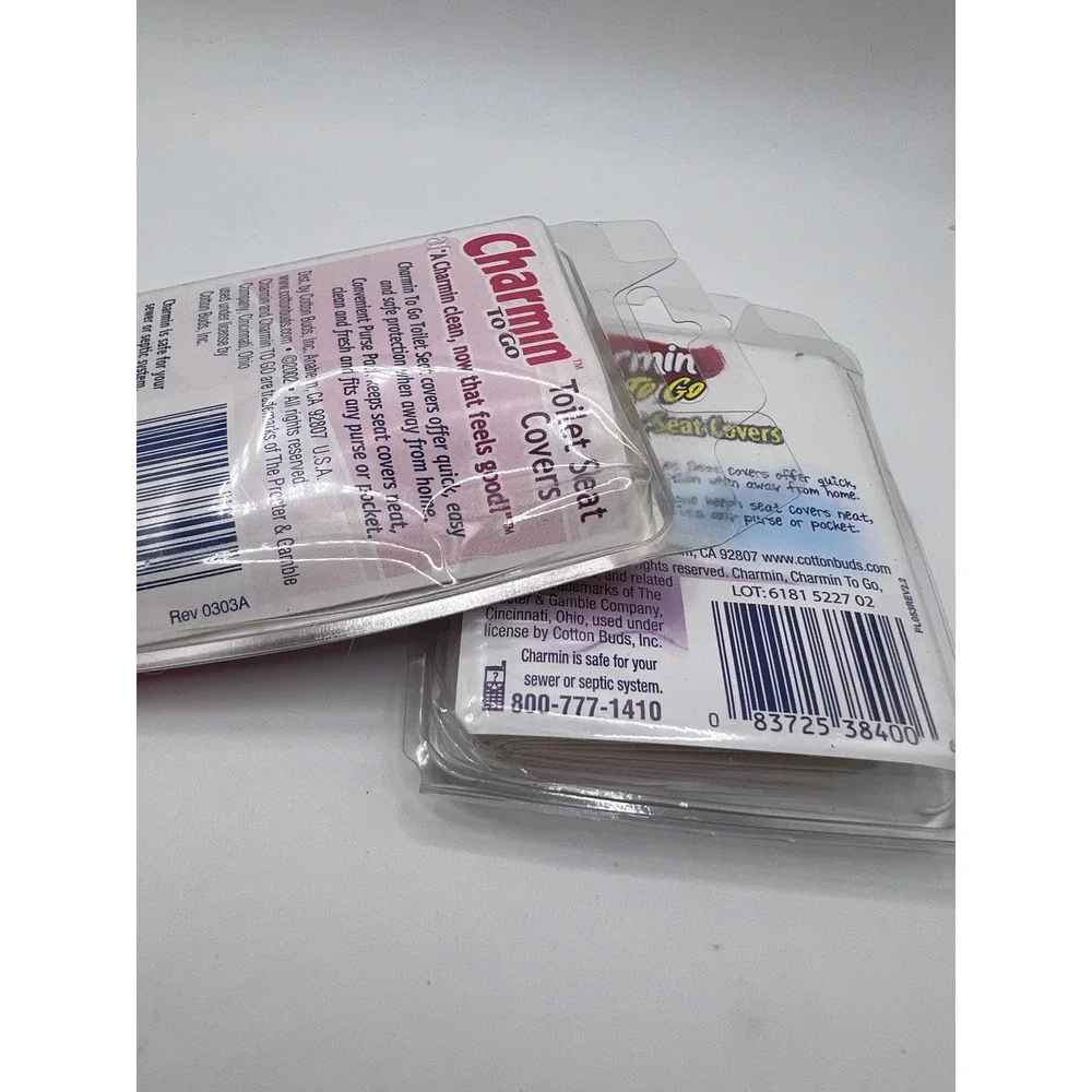 Charmin To Go Toile Seat Covers Lot Of 2 5CT Packs Sealed 2002 Purse Travel